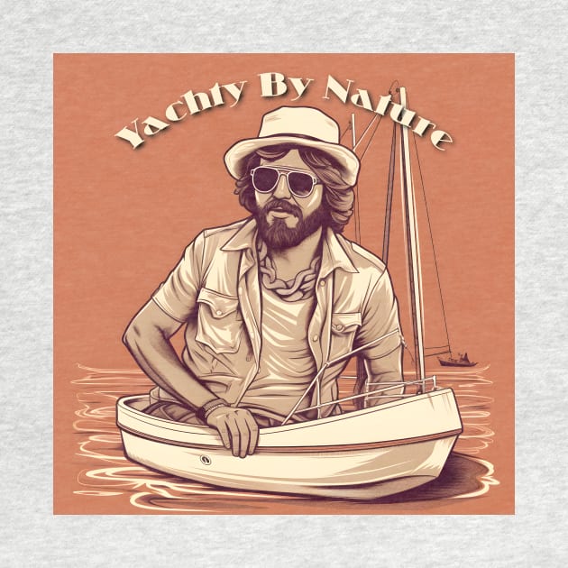 Yachty By Nature Yacht Rock Sailing Nautical by Grassroots Green